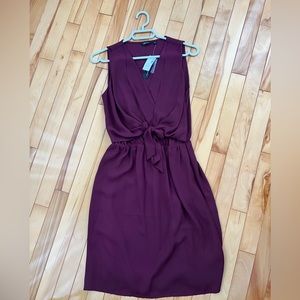 Burgundy draped dress
